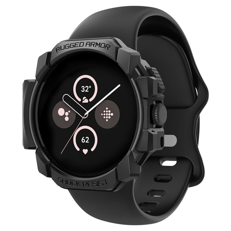 Spigen Google Pixel Watch Case Rugged Armor Black - Skyddande skal