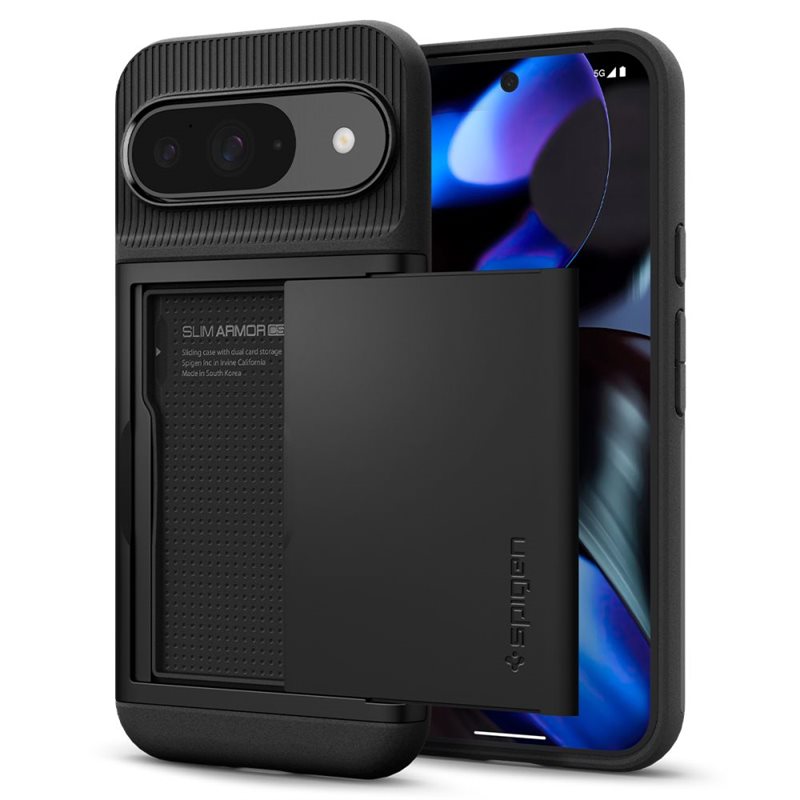 Spigen Google Pixel 9 Pro Case Slim Armor CS Black - Mobilskal med korthållare