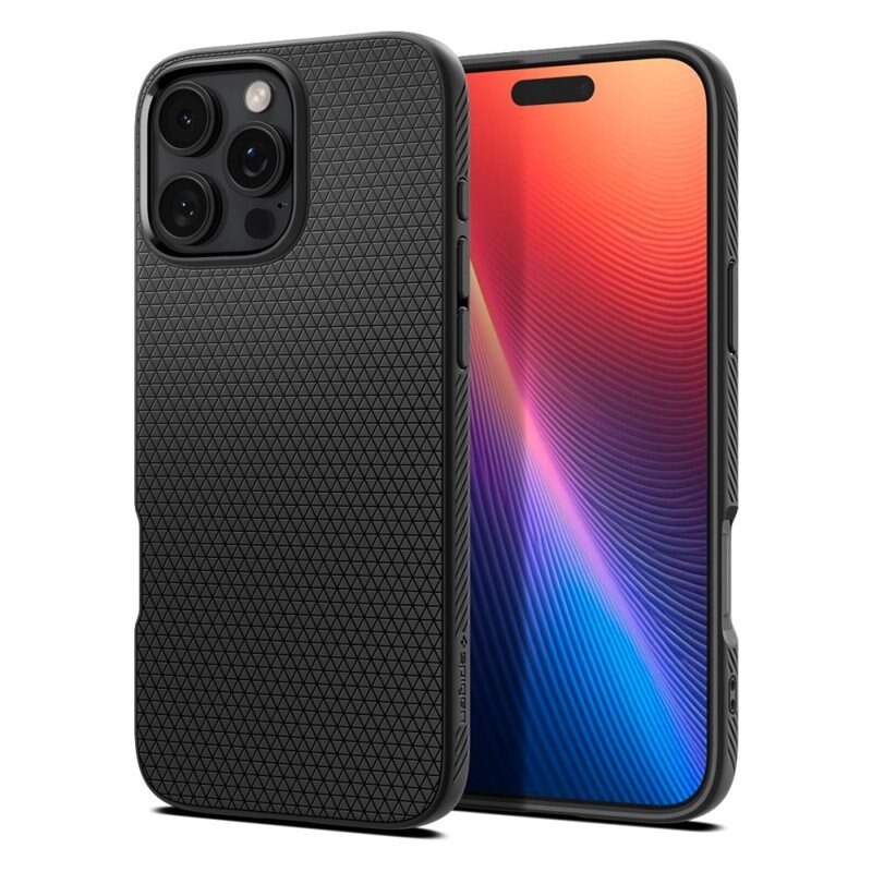 Spigen iPhone 16 Pro Case Liquid Air Matte Black - Snyggt mobilskal