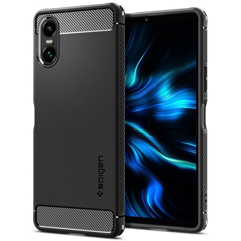 Spigen Sony Xperia 10 VI Case Rugged Armor Black - Mobilskal - Stöttåligt