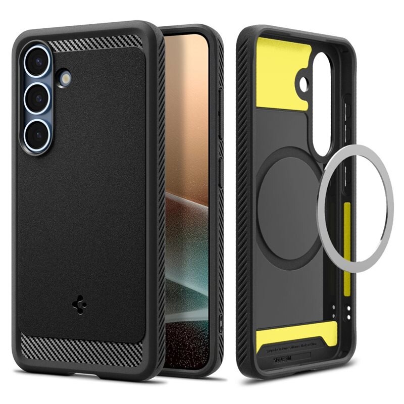 Spigen Samsung Galaxy S25 Plus Case Rugged Armor MagSafe Black - Mobilskal med MagSafe