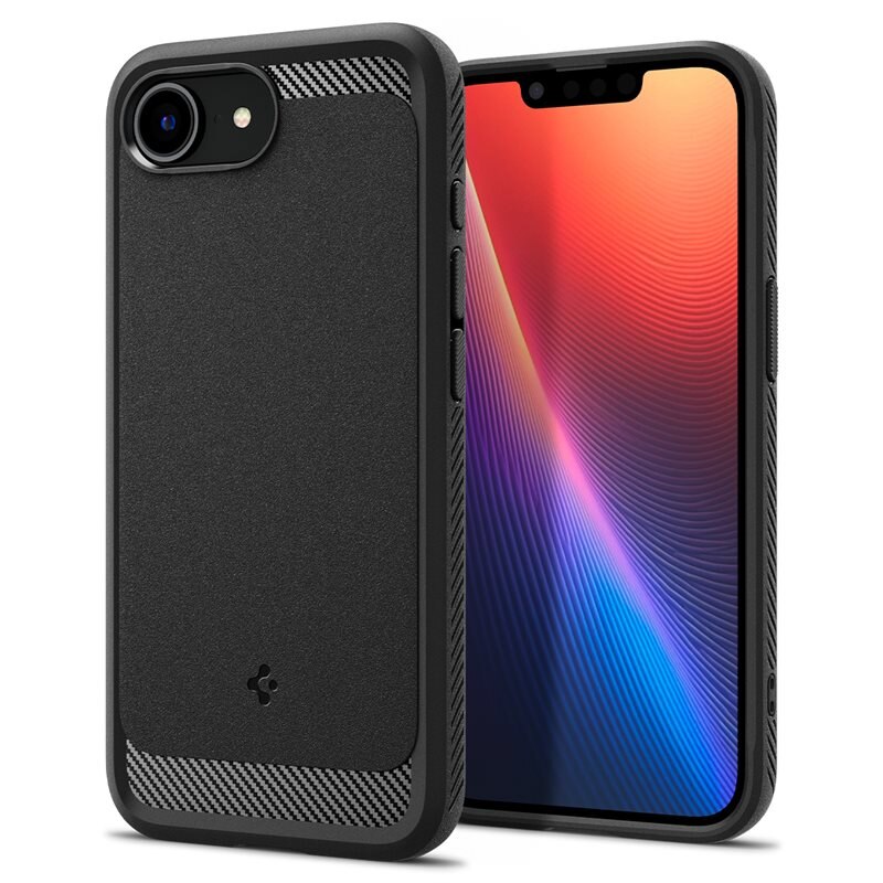 Spigen iPhone 16e Case Rugged Armor MagSafe Black - Mobilskal med MagSafe