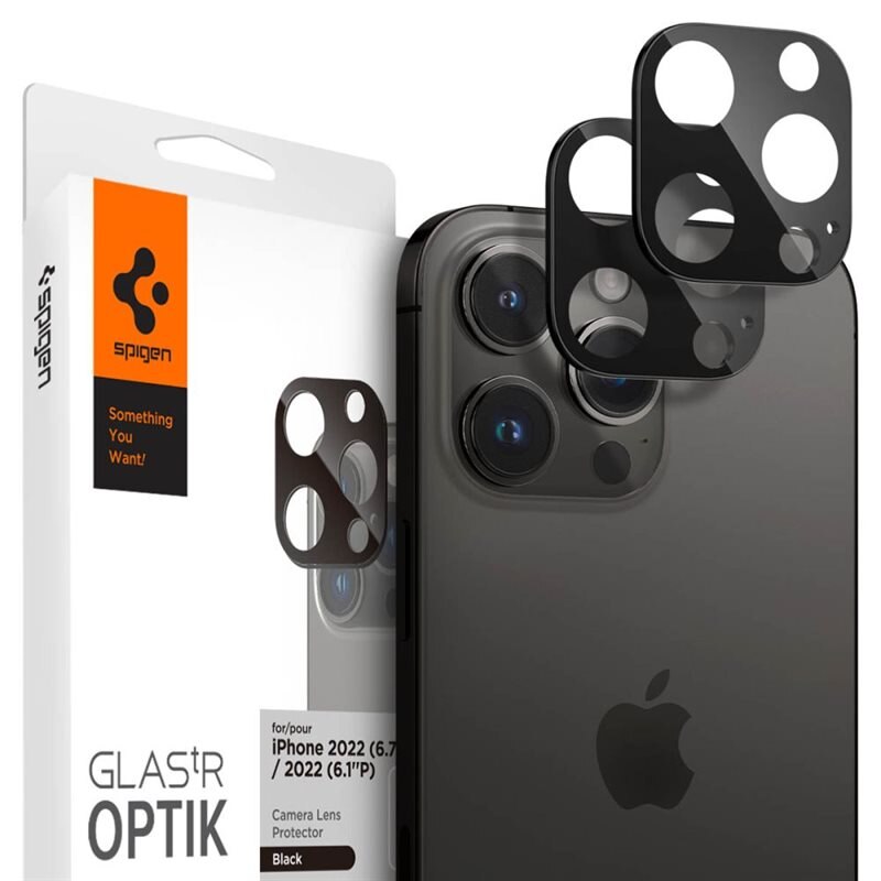 Spigen iPhone 16 Pro Optik Lens Protector Black (2-pack) - Kameraskydd - Linsskydd