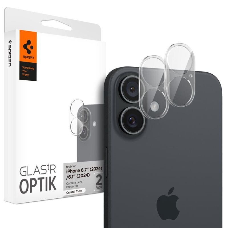 Spigen iPhone 16 Plus Optik Lens Protector (2-pack) Clear - Kameraskydd - Linsskydd