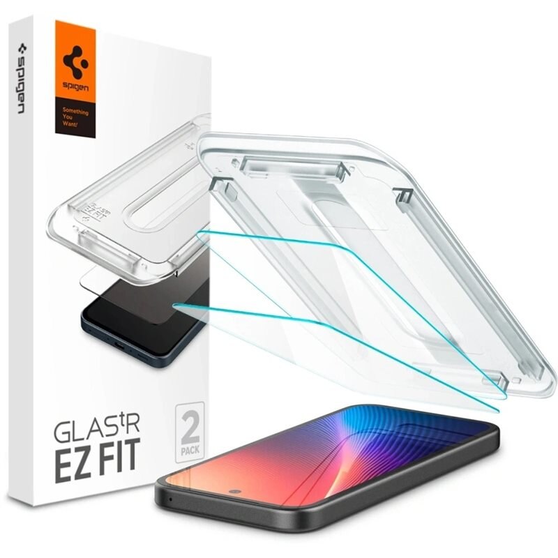 Spigen Google Pixel 9a Screen Protector GLAS.tR EZ Fit (2-pack) - Skärmskydd i härdat glas med monteringsram