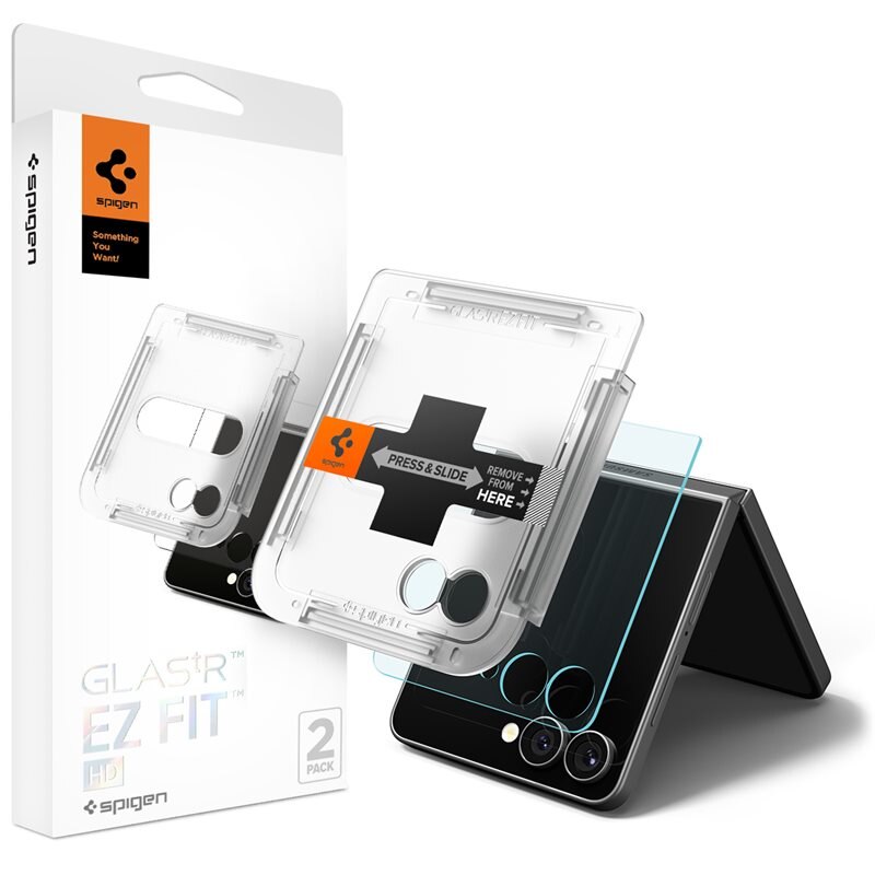 Spigen Samsung Galaxy Z Flip 7 Cover Screen Protector GLAS.tR EZ Fit (2-pack)