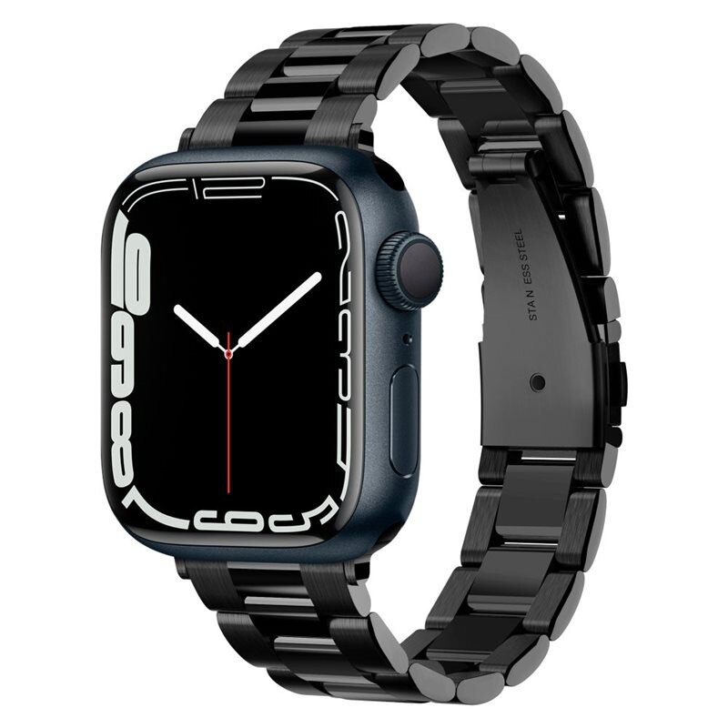 Spigen Apple Watch 41mm Series 8 Armband Modern Fit Svart - Snyggt metallarmband - Justerbar längd