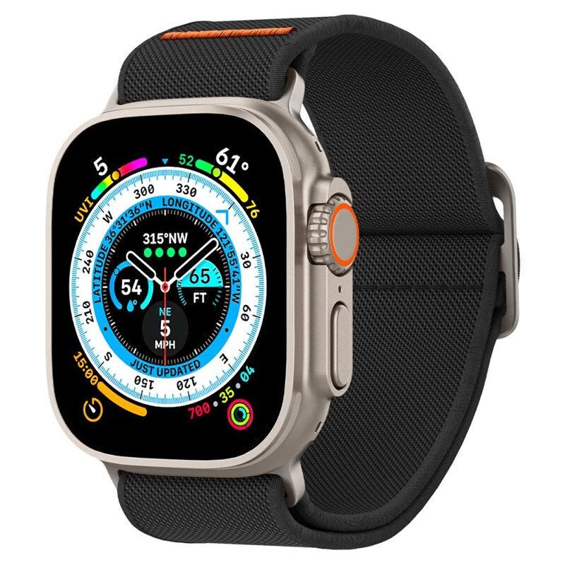 Spigen Fit Lite Ultra Apple Watch 45mm Series 9 Black - Snyggt armband