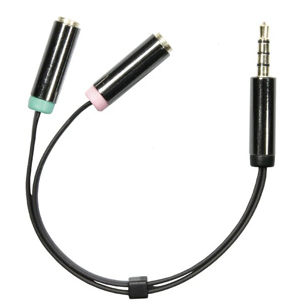 Deltaco Adapter 3.5mm ha till 2x ho svart