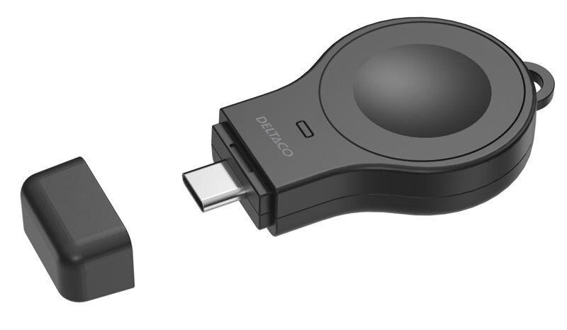 Deltaco Trådlös Liten Apple Watch-laddare USB-C 2W svart