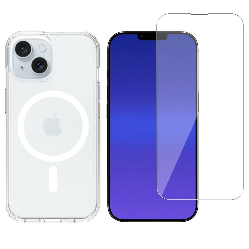 Mobique iPhone 13 Kit Hybridskal MagSafe och Skärmskydd i Glas