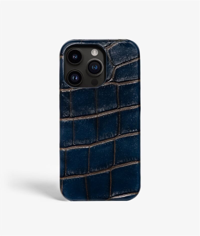The Case Factory Skal iPhone 13 Pro Croco Blå