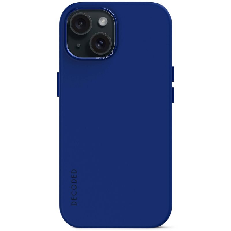 Decoded AntiMicrobial Silicone Back Cover iPhone 15 Galactic Blue - Antibakteriellt, snyggt silikonskal