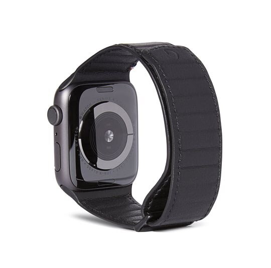 Decoded Leather Magnetic Traction Strap Apple Watch 38mm Black - Armband i läder med magnetisk stängning