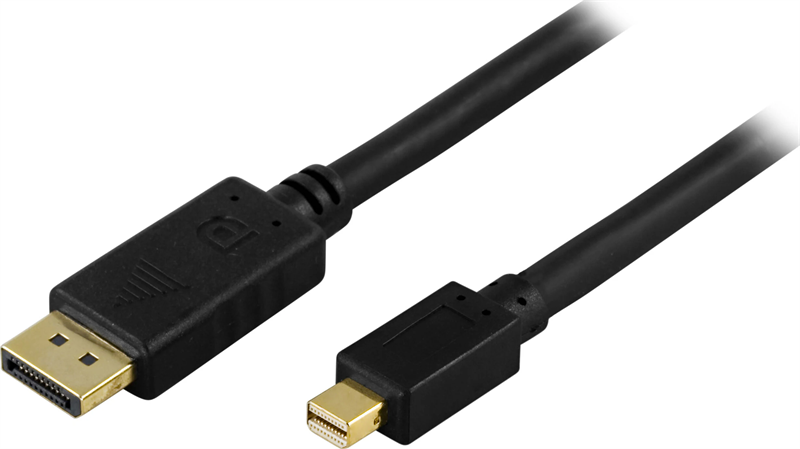 Deltaco DisplayPort-Mini DisplayPort Kabel 2m svart