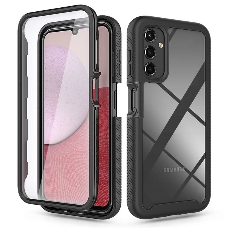Full Protection Skal Samsung Galaxy A14 Svart - Heltäckande skal med integrerat skärmskydd
