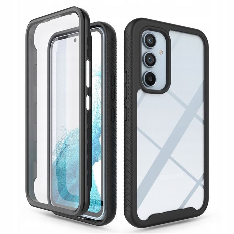 Full Protection Skal Samsung Galaxy A54 Svart - Heltäckande skal med integrerat skärmskydd