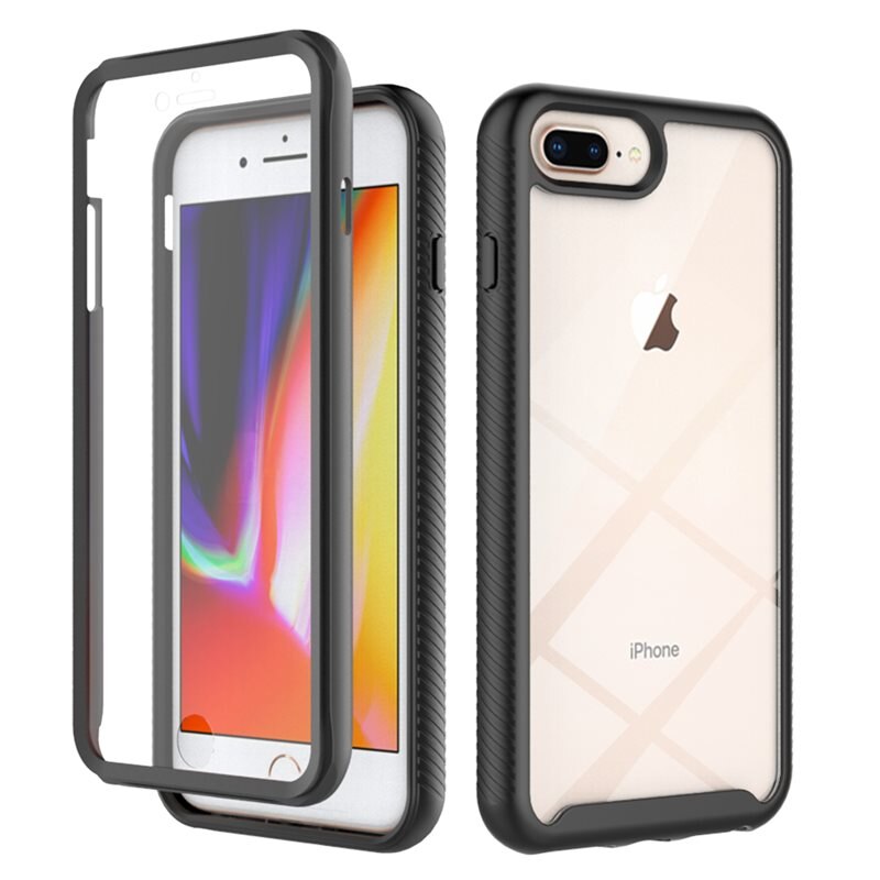 Full Protection Skal iPhone 6 Plus/6S Plus/iPhone 7 Plus/iPhone 8 Plus Svart - Heltäckande skal med integrerat skärmskydd