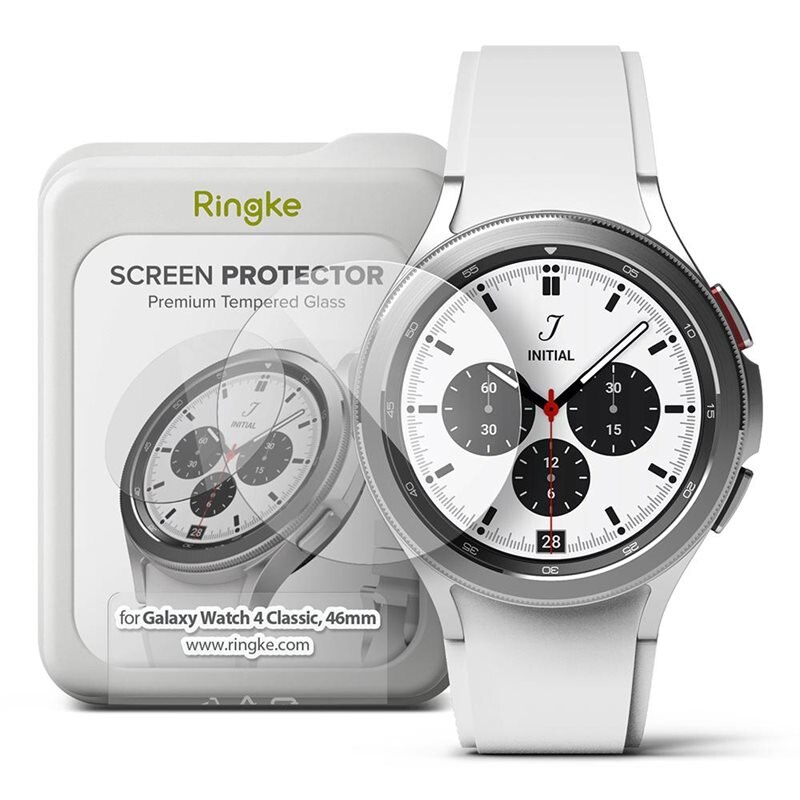 Ringke Screen Skärmskydd härdat glas Samsung Galaxy Watch 4 Classic 46mm (4-pack) - Skärmskydd i härdat glas