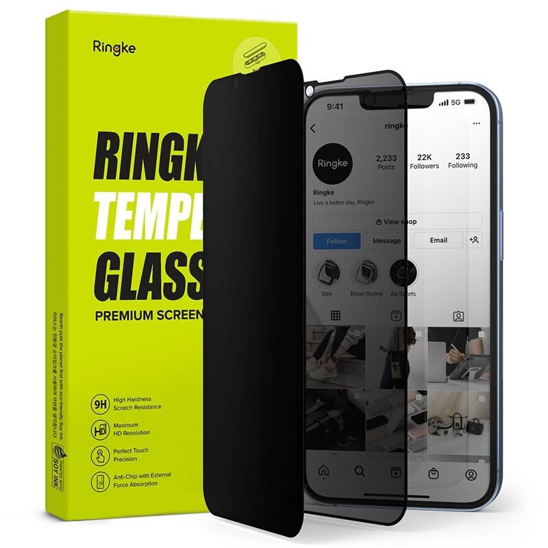 Ringke Privacy Screen Protector Glass iPhone 13 - Skärmskydd med sekretessfilter - Skydda din integritet