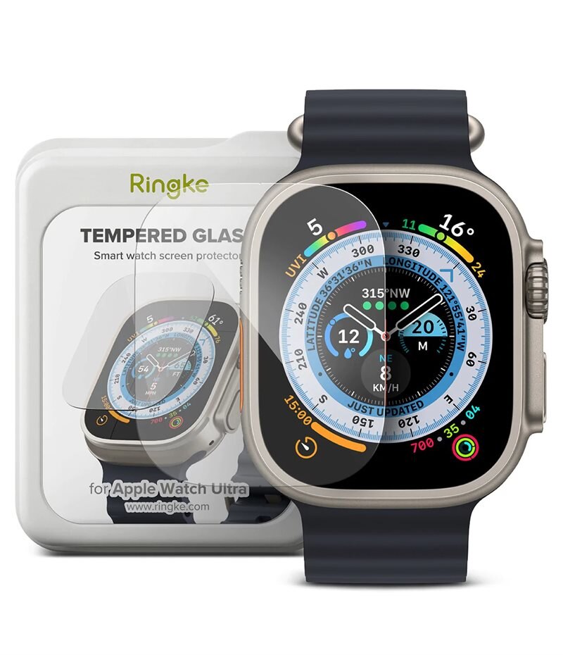 Ringke Screen Tempered Glass Apple Watch Ultra 49mm 2nd Gen (4-pack) - Skärmskydd i härdat glas