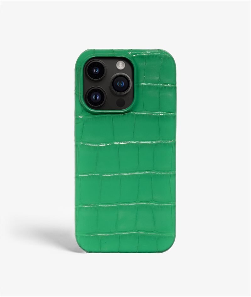 The Case Factory Skal iPhone 14 Pro Croco Grön