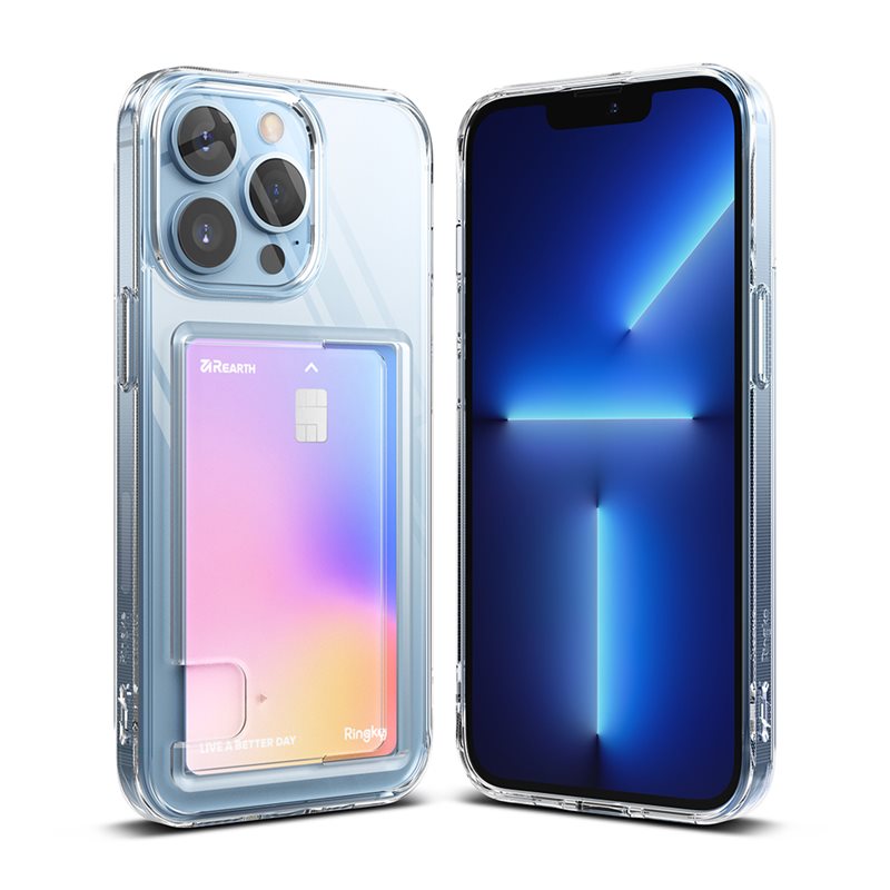 Ringke Fusion Card Skal iPhone 13 Pro Genomskinlig - Mobilskal med korthållare