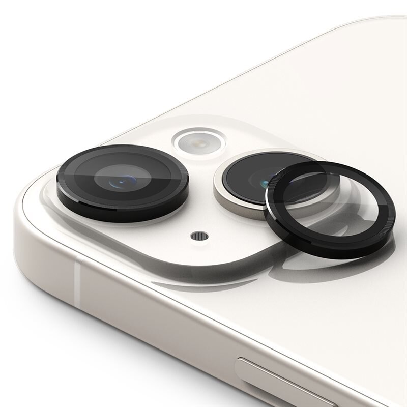 Ringke Camera Lens Frame Glass iPhone 15 Svart - Kameraskydd - Linsskydd