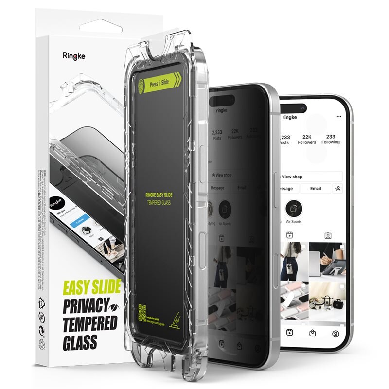 Ringke Easy Slide Privacy Glass (2-pack) iPhone 16 Plus