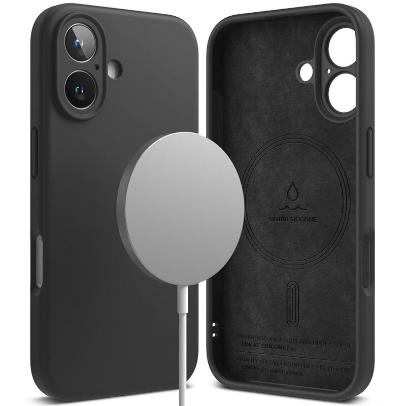 Ringke Silicone Magnetic Case iPhone 16 Black