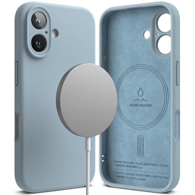 Ringke Silicone Magnetic Case iPhone 16 Blue