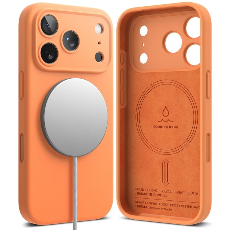 Ringke Silicone Magnetic Case iPhone 17 Pro Tangerine