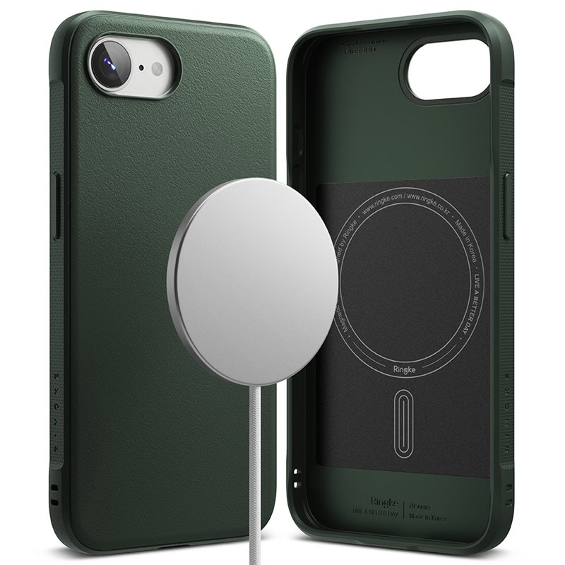 Ringke Onyx Magnetic Case iPhone 16e Dark Green - Snyggt MagSafe-skal