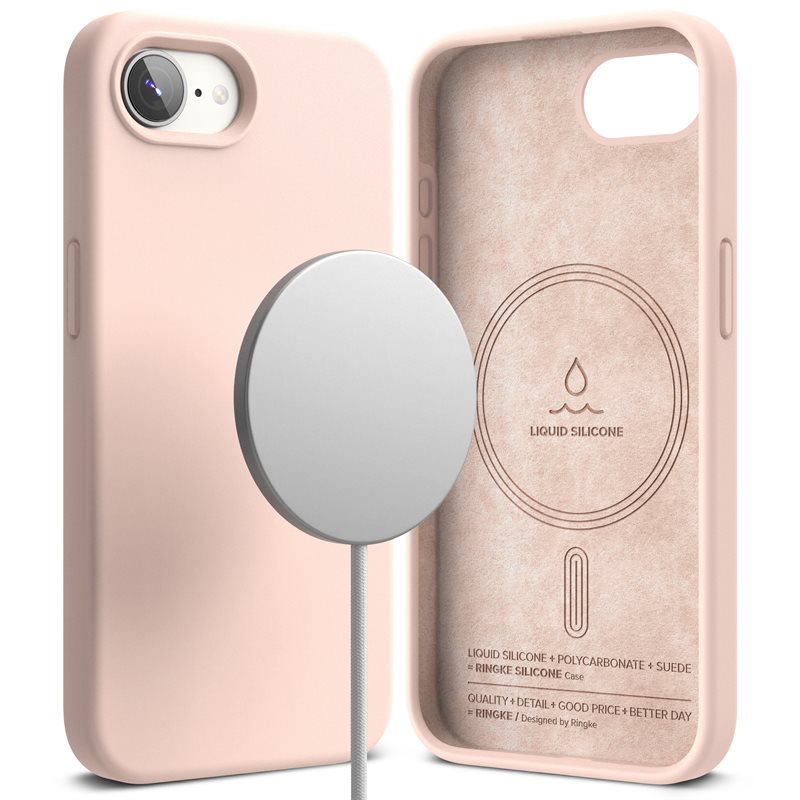 Ringke Silicone Magnetic Case iPhone 16e Pink Sand
