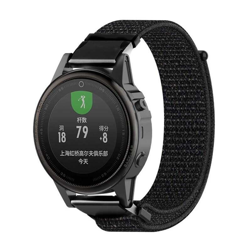 Nylonarmband Garmin Fenix 7S Svart - Armband i skön och ventilerande nylon