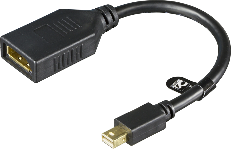 Deltaco DisplayPort-Mini DisplayPort Adapter 0,2m svart
