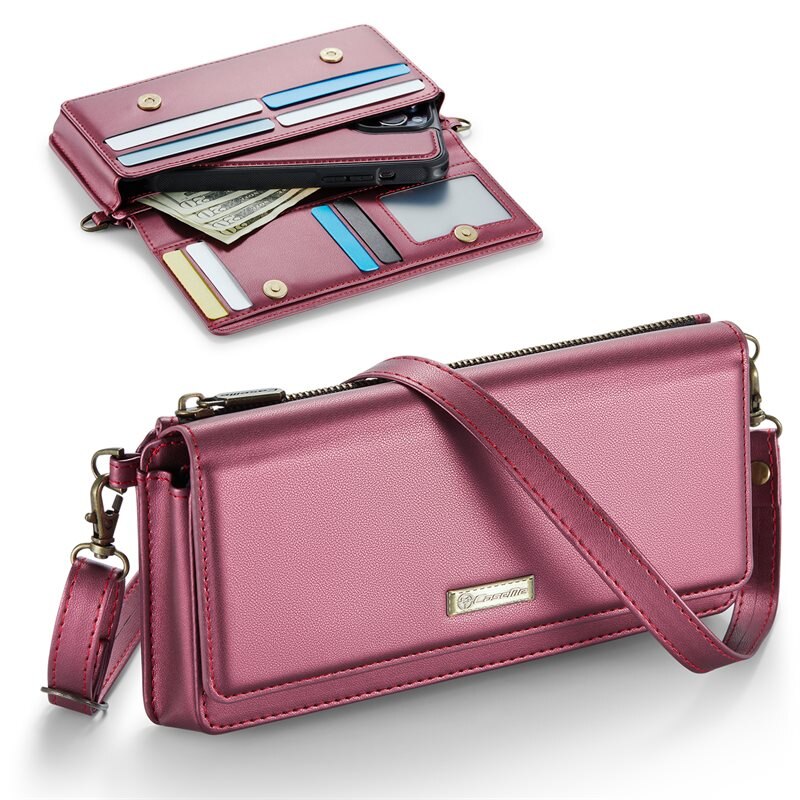 CaseMe Crossbody Väska Universal vinröd