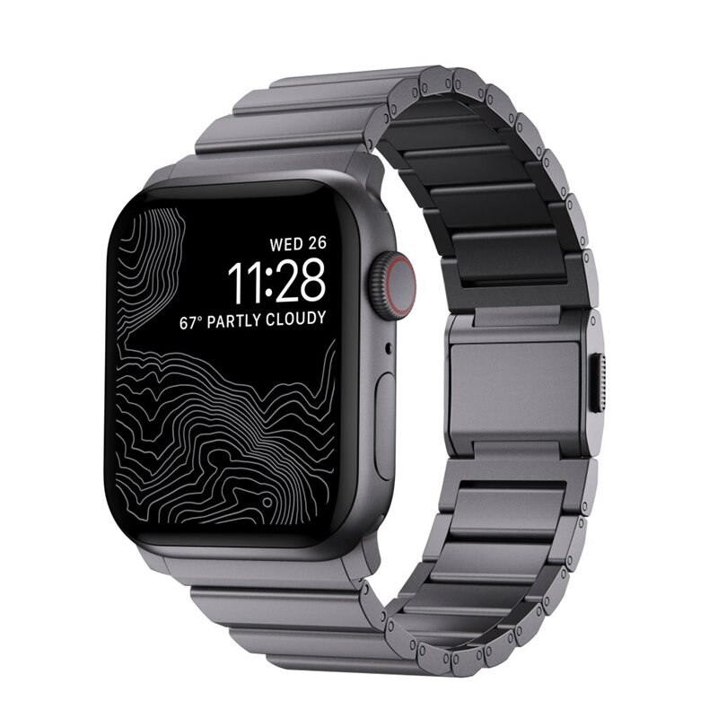 Nomad Aluminum Band Apple Watch Ultra 2 49mm Space Gray - Lyxigt armband i högkvalitativt aluminium