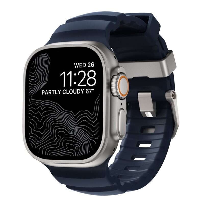 Nomad Apple Watch Series 7 45mm Rocky Point Band Atlantic (Natural Hardware)
