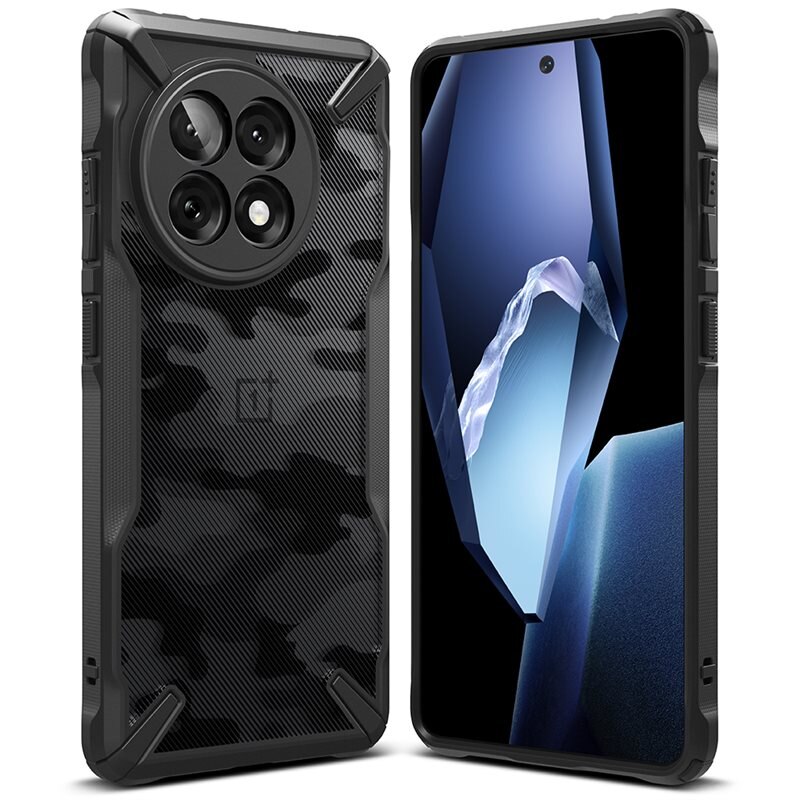 Ringke Fusion X Case OnePlus 13R Camo Black - Mobilskal i tuff design
