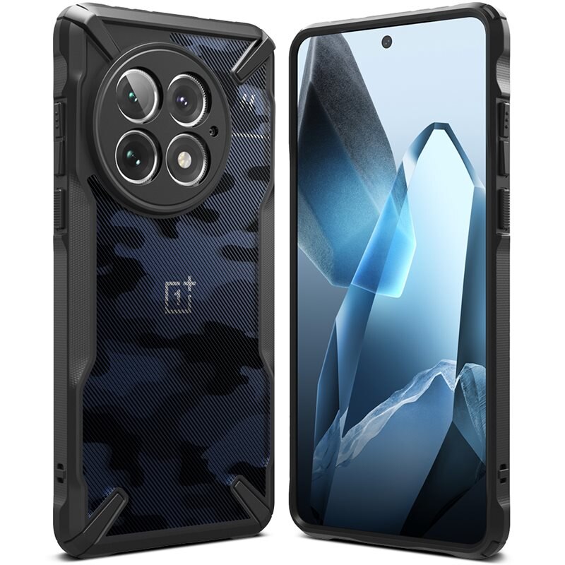 Ringke Fusion X Case OnePlus 13 Camo Black - Mobilskal i tuff design