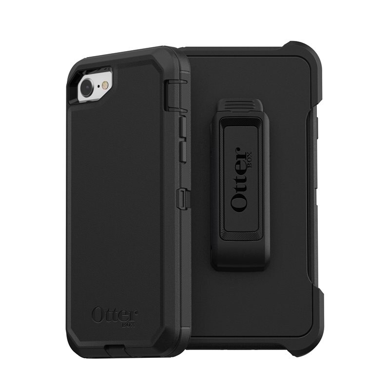 Otterbox Defender Skal iPhone 8 Svart - Skal med extremt stötskydd. Hölster med bältesklämma ingår