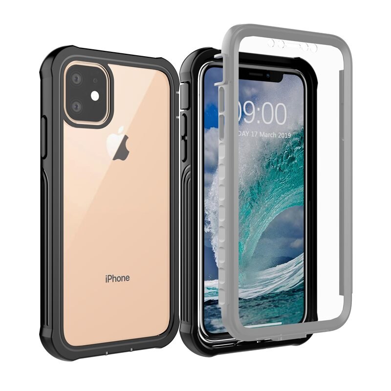Premium Full Protection Skal iPhone 11 Svart - Heltäckande skal med härdat glas skärmskydd