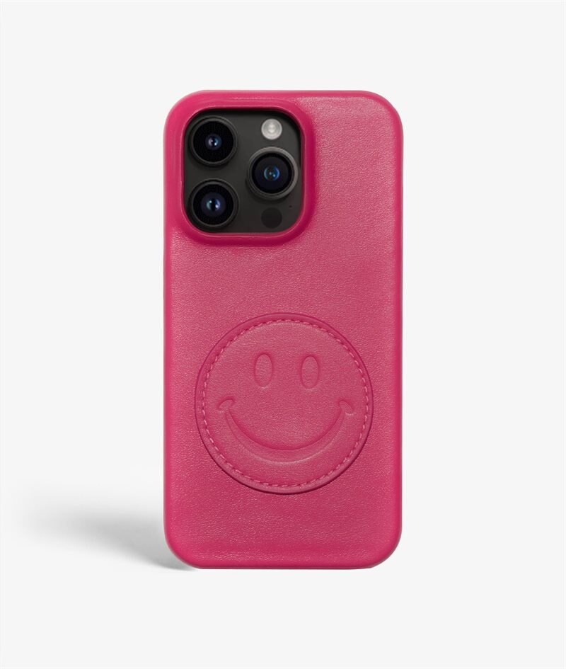 The Case Factory Skal iPhone 14 Pro Max Smiley Pink