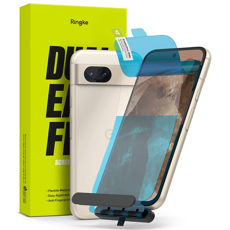 Ringke Dual Easy Screen Protector (2-pack) Google Pixel 8a - Skärmskydd med monteringsverktyg för perfekt passform
