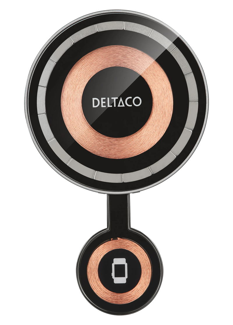Deltaco 2-i-1 Trådlös Laddare transparent