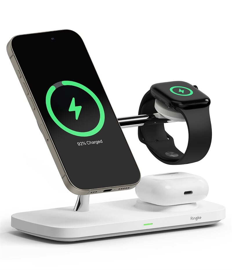 Ringke 3-in-1 Qi2 MagSafe Wireless Charger Stand vit