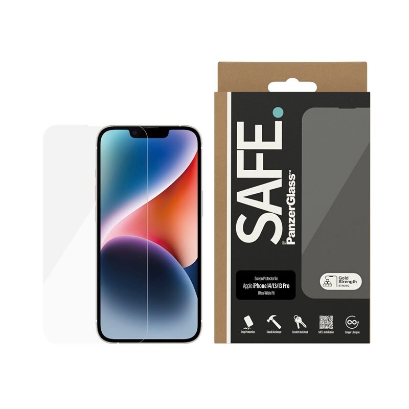 SAFE. by PanzerGlass iPhone 13 Screen Protector Ultra Wide Fit - Högkvalitativt skärmskydd. Heltäckande och skalkompatibelt