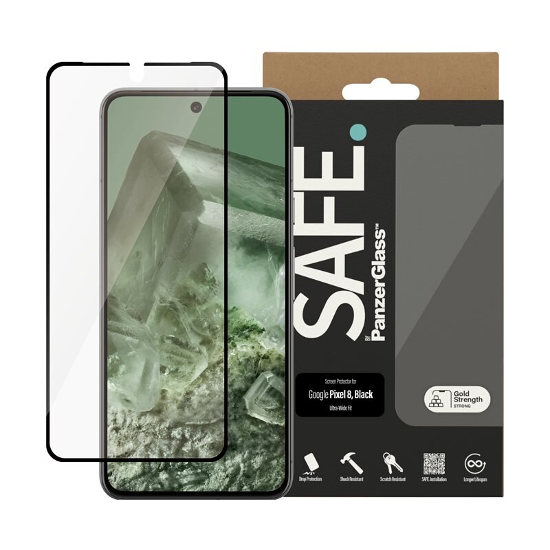 SAFE. by PanzerGlass Google Pixel 8 Screen Protector Ultra Wide Fit - Högkvalitativt skärmskydd. Heltäckande och skalkompatibelt
