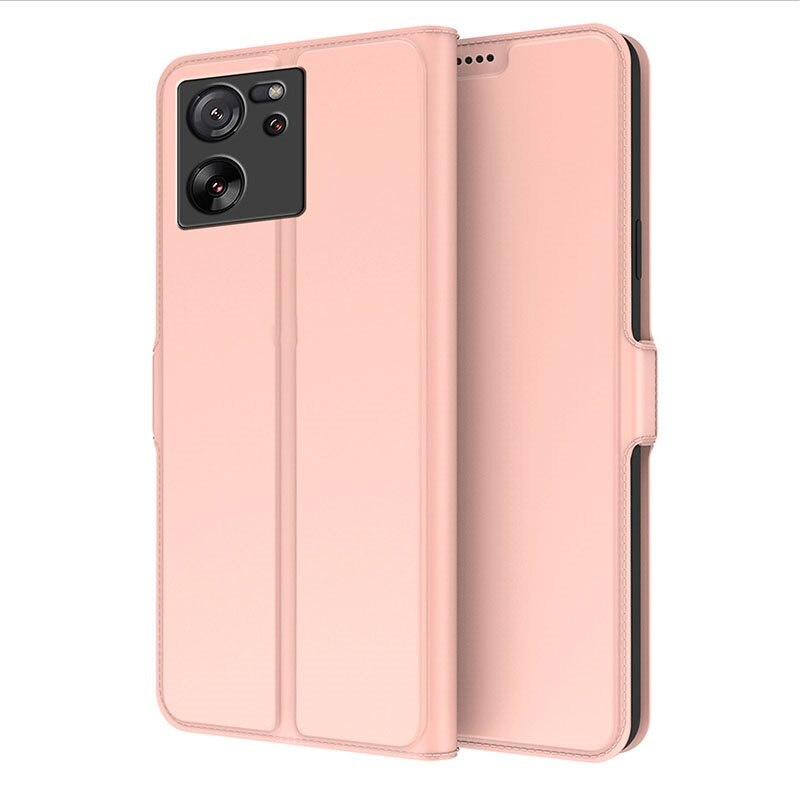 tectTech Slim Card Wallet Xiaomi 13T Pro roséguld - Mobilfodral med korthållare och inbyggt stöd